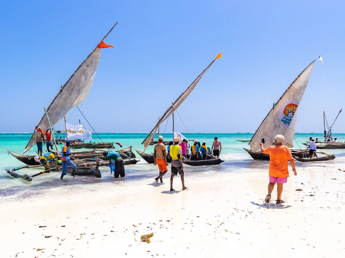 Beach relaxation setting in Diani Beach after safari